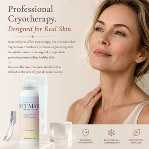 Premium Cryogenic Skin Tag Removal Kit with Post Treatment Serum - FDA-Cleared, Safe, Painless and Effective - Includes 12 Applications and One-Handed Skin Guard