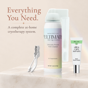 Premium Cryogenic Skin Tag Removal Kit with Post Treatment Serum - FDA-Cleared, Safe, Painless and Effective - Includes 12 Applications and One-Handed Skin Guard