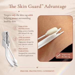 Premium Cryogenic Skin Tag Removal Kit with Post Treatment Serum - FDA-Cleared, Safe, Painless and Effective - Includes 12 Applications and One-Handed Skin Guard